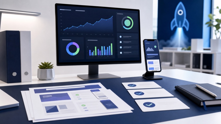 SEO- und Performance-Dashboard für den Launch einer Website